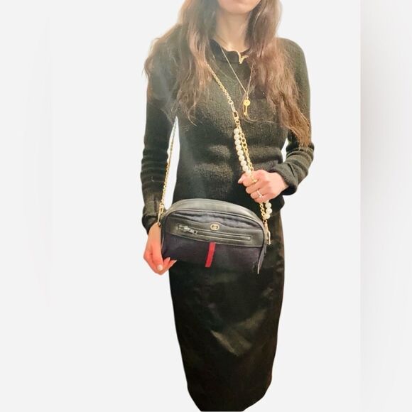 Gucci navy Gg canvas web shoulder bag - Picture 13 of 13